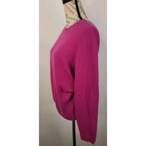 Charter Club Sweater Womens Sz Large Thin 2 Play 100% Cashmere Crewneck Magenta - Picture 5 of 8